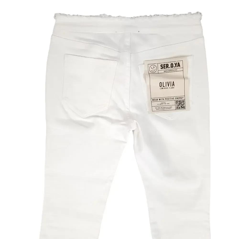 Ser.o.ya Olivia Mid Rise Flare Jeans White - Picture 10 of 15